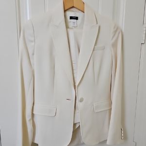 J. Crew Cream Satin Women's Tuxedo Blazer and Pants